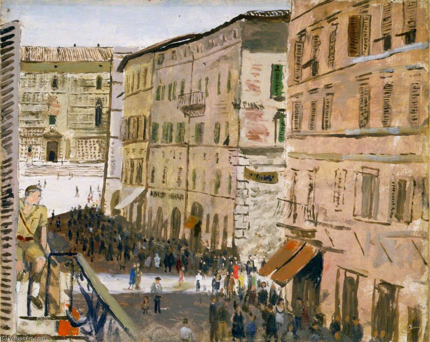 A Street Scene From The Officers' Mess, Perugia, Italy — Carel Victor Morlais Weight