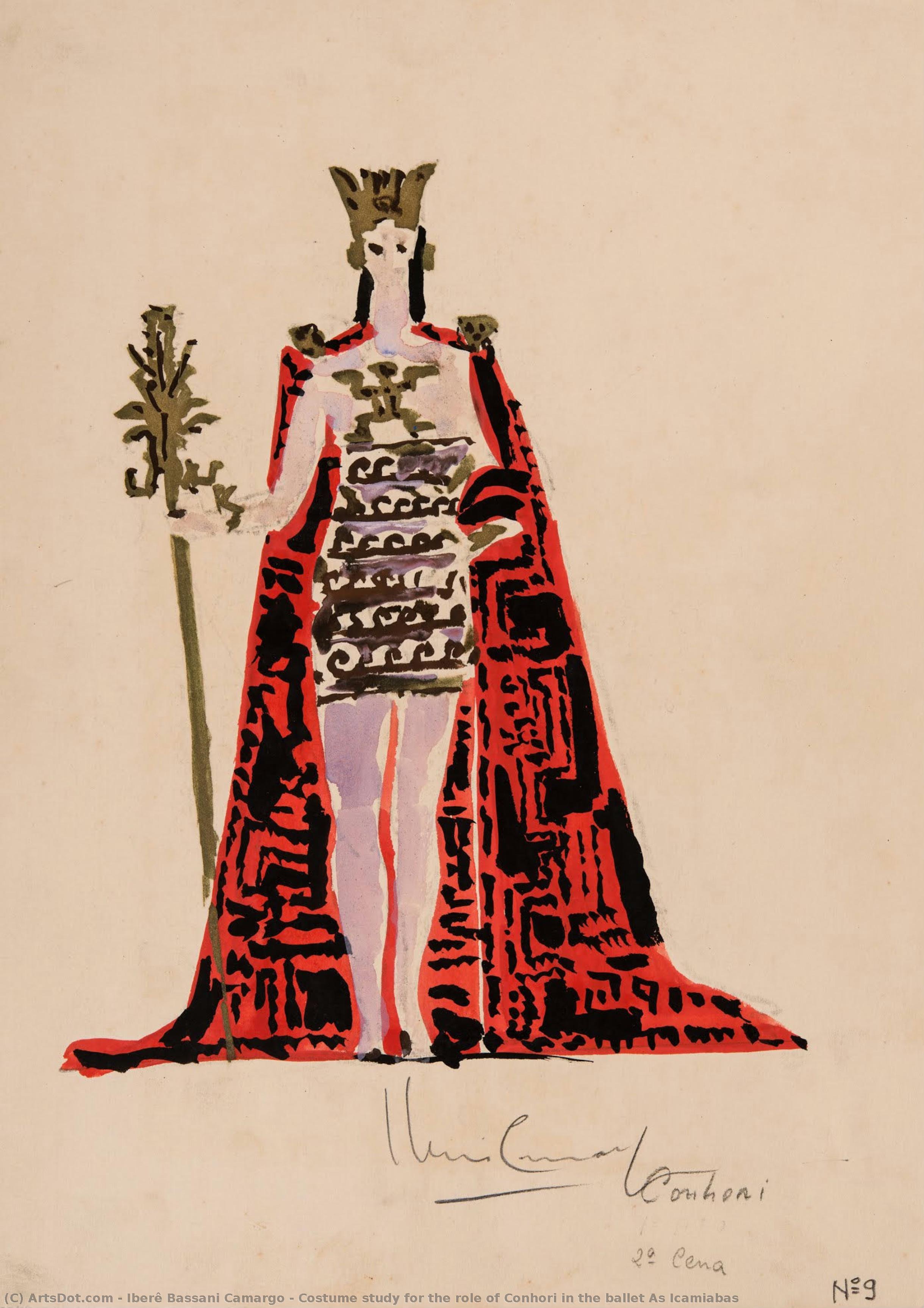 Costume Study For The Role Of Conhori In The Ballet As Icamiabas — Iberê Bassani Camargo