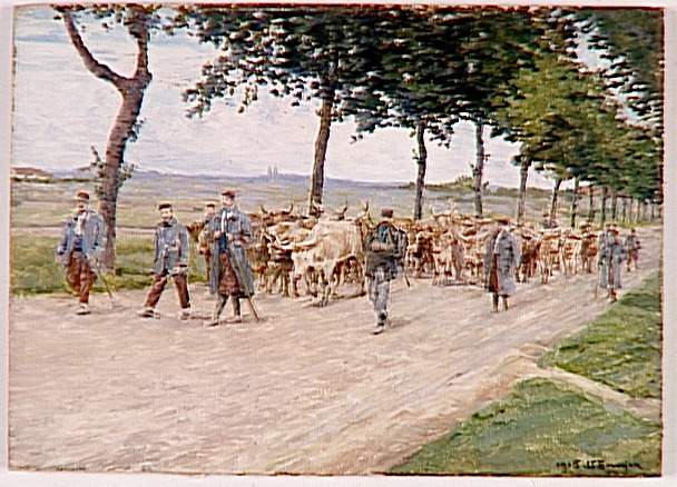 Convoi De Bestiaux Sur La Route De Châlons, 27 Mai 1915 — Joseph-félix Bouchor