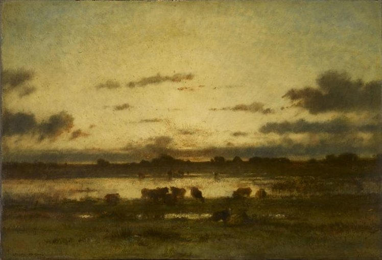 Soleil Couchant Sur Un Marais — Jules Dupré