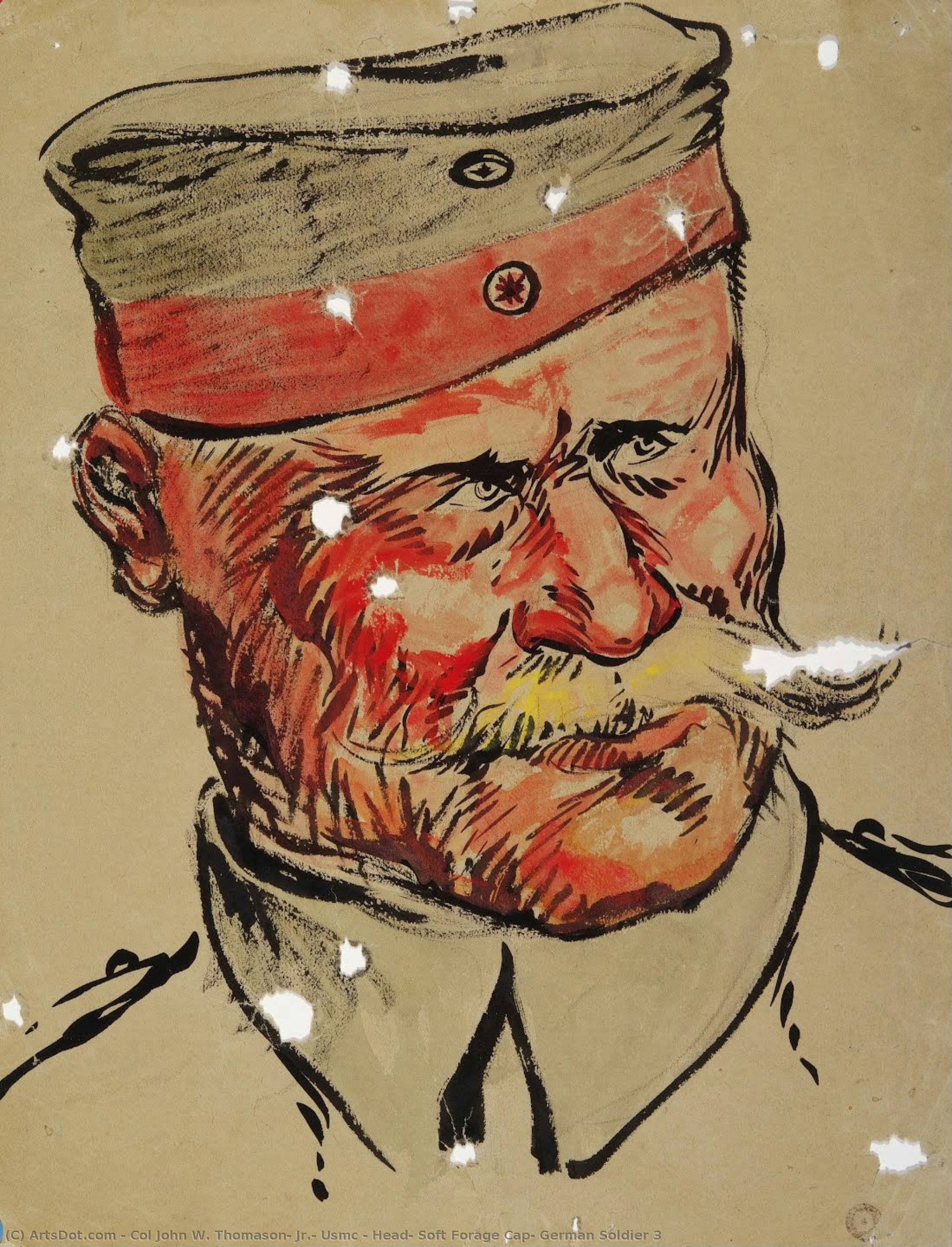 Head, Soft Forage Cap, German Soldier 3 — Col John W. Thomason, Jr., Usmc