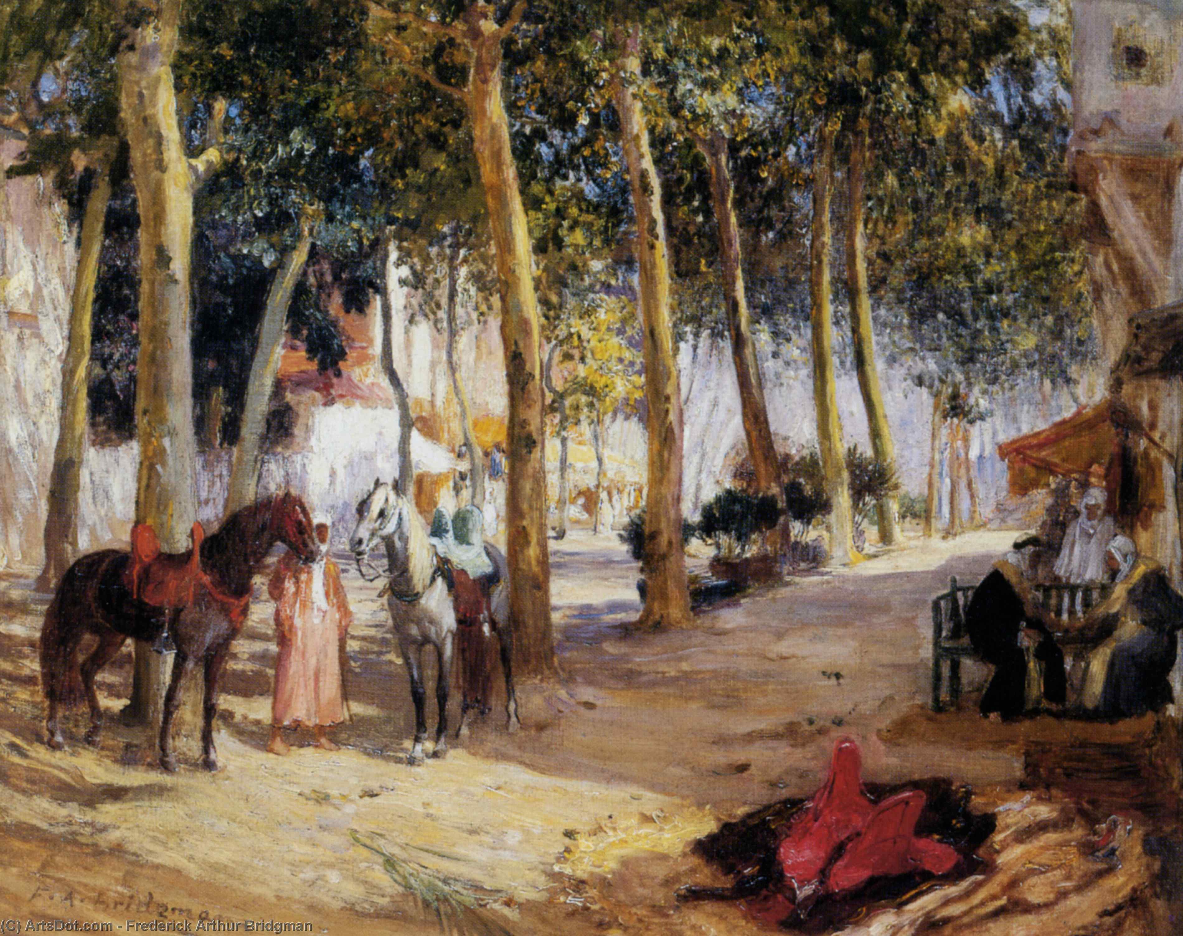 A Shady Street — Frederick Arthur Bridgman