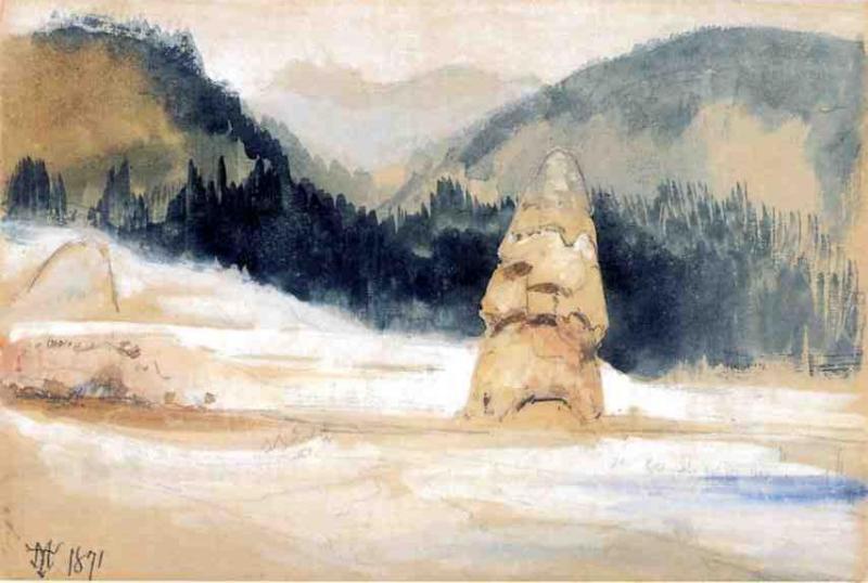 Liberty Cap And Clematis Gulch — Thomas Moran