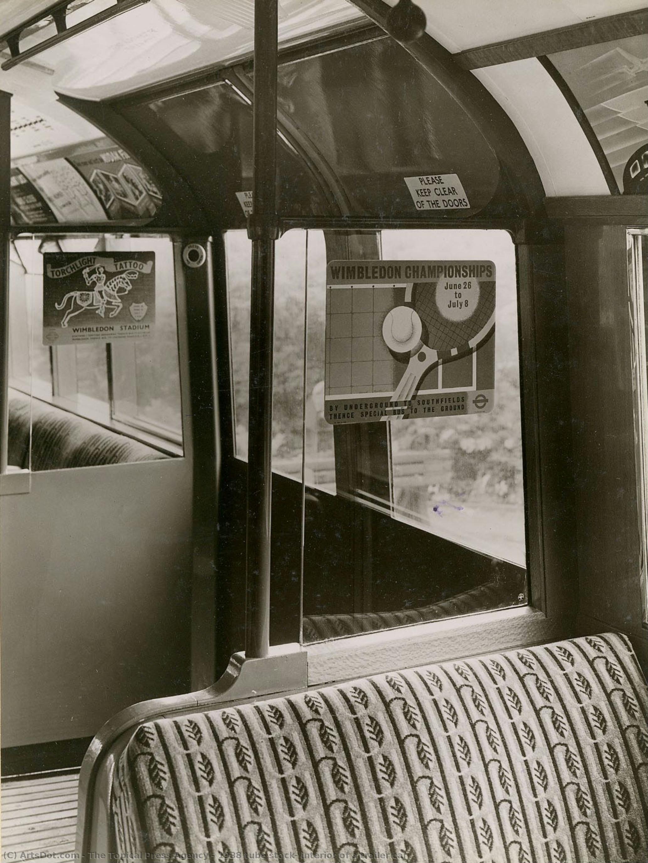 1938 Tube Stock, Interior Of A Trailer Car — The Topical Press Agency