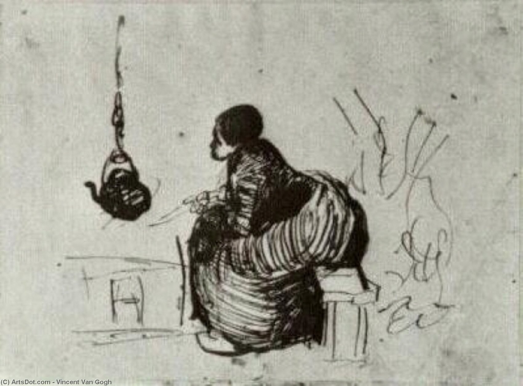 Peasant Woman, Sitting By The Fire — Vincent Willem Van Gogh