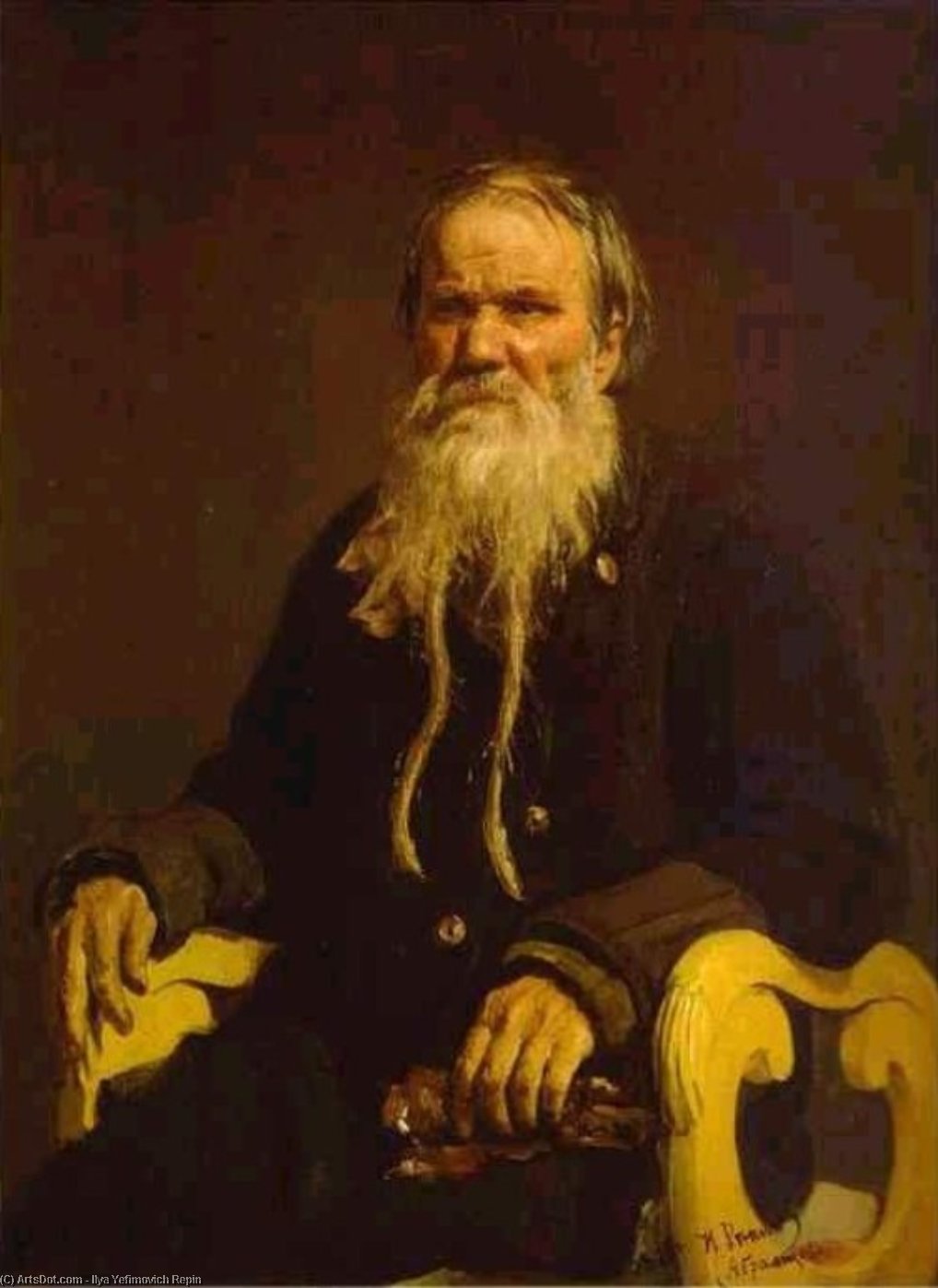 Portrait Of The Narrator Of The Folk Tales V. Tschegolionkov — Иља Репин