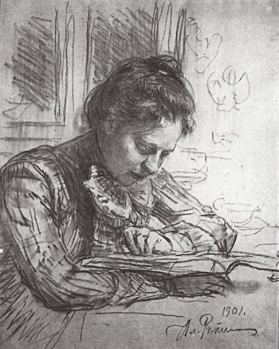 Reading (portrait Of Natalia B. Nordman) — Ilya Yefimovich Repin