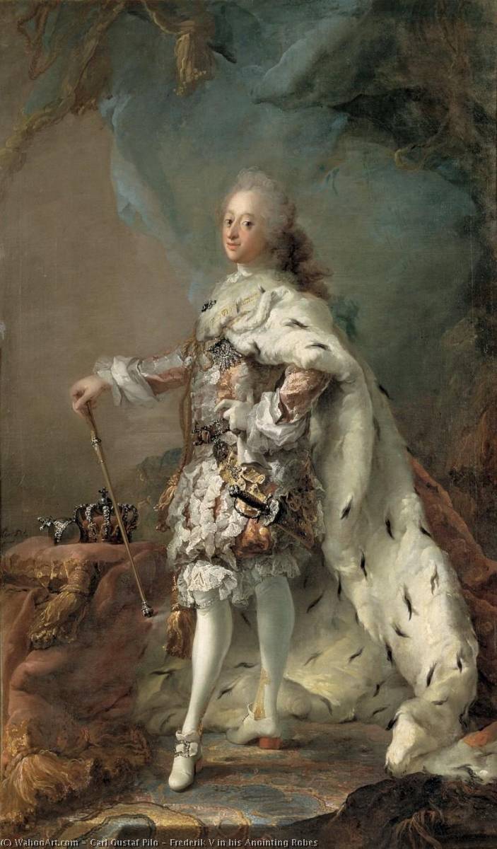 Frederik V In His Anointing Robes — Carl Gustaf Pilo