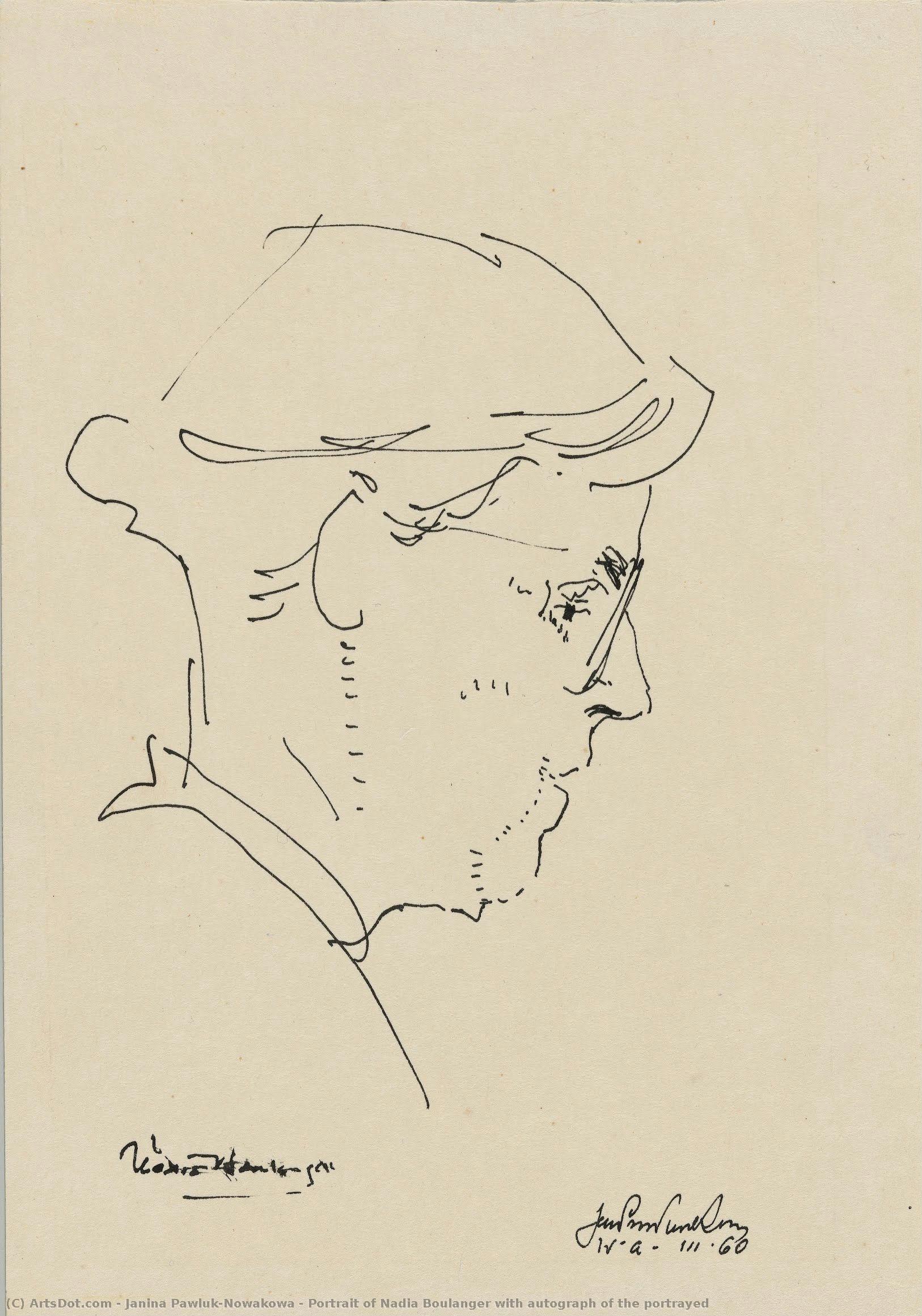 Portrait Of Nadia Boulanger With Autograph Of The Portrayed — Janina Pawluk-nowakowa