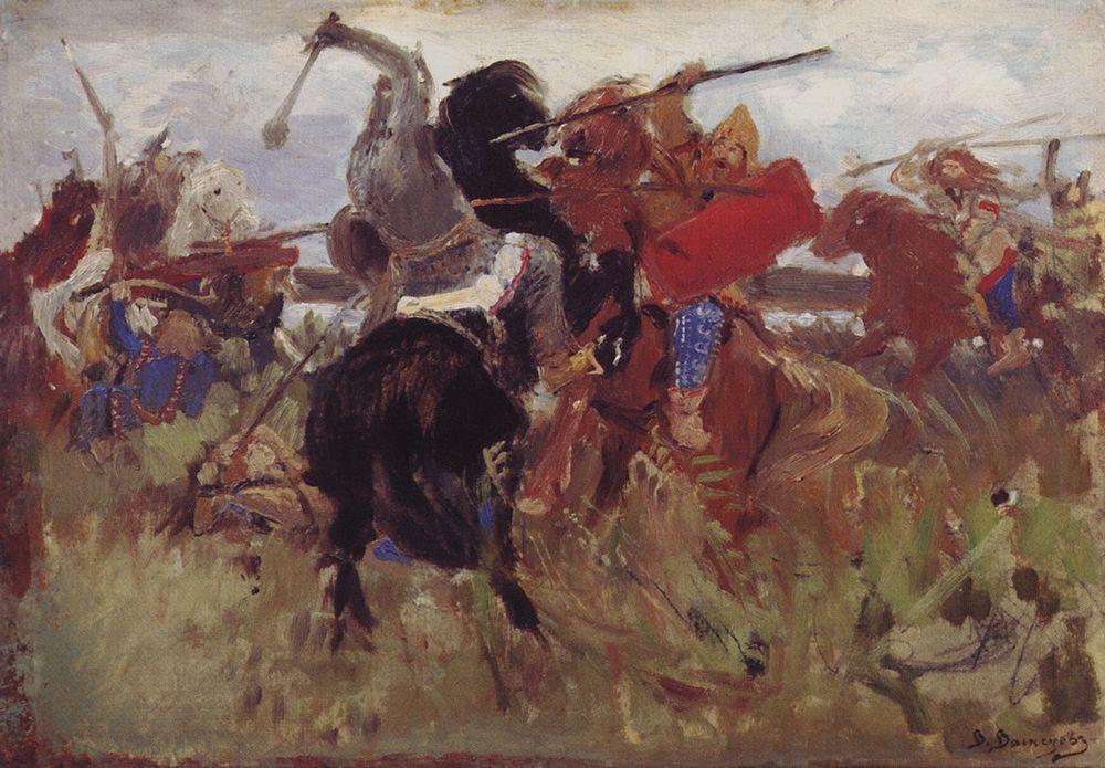 Battle Of The Scythians With The Slavs (sketch) — Victor Vasnetsov