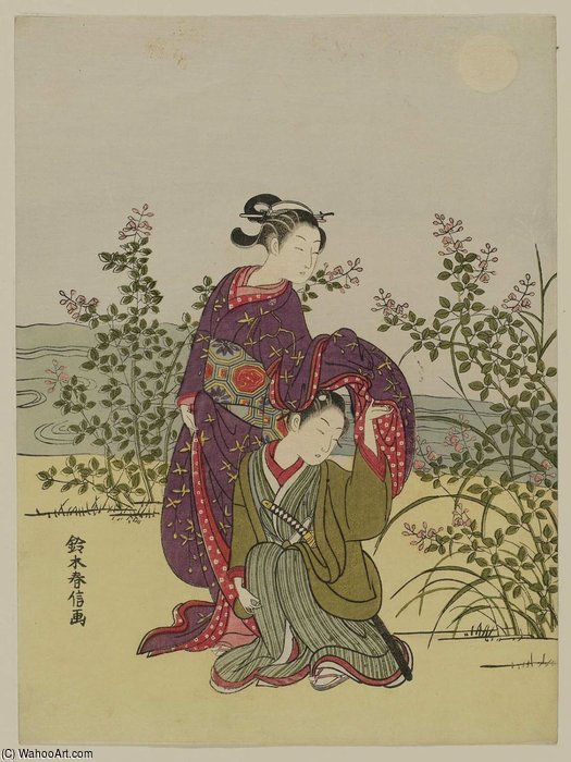 Parody Of The Musashi Plain Episode Of Tales Of Ise — Suzuki Harunobu