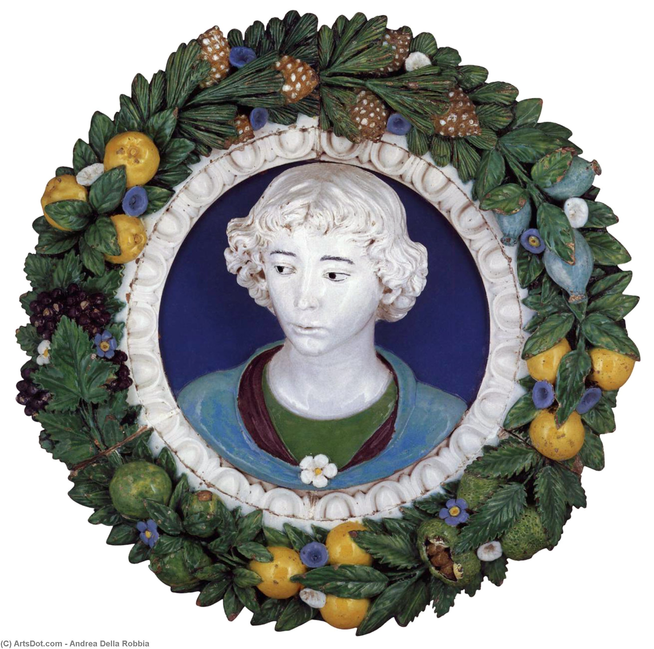 Relief Bust Of A Young Man — Andrea Della Robbia