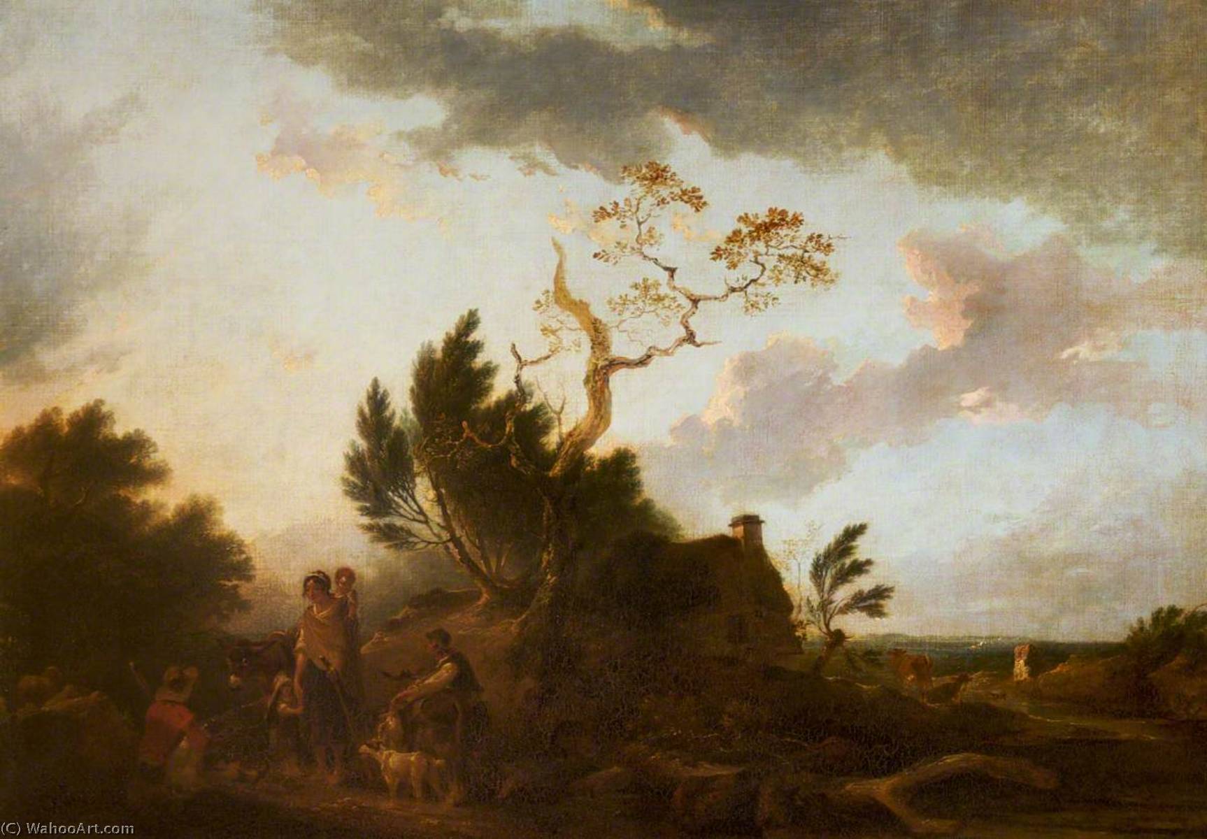 An Extensive Landscape With Gypsies — Peter Francis Bourgeois