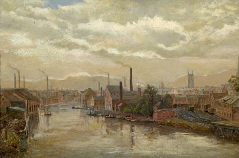 The River Derwent From The Great Northern Railway Bridge, Derby — Raymund Dearn