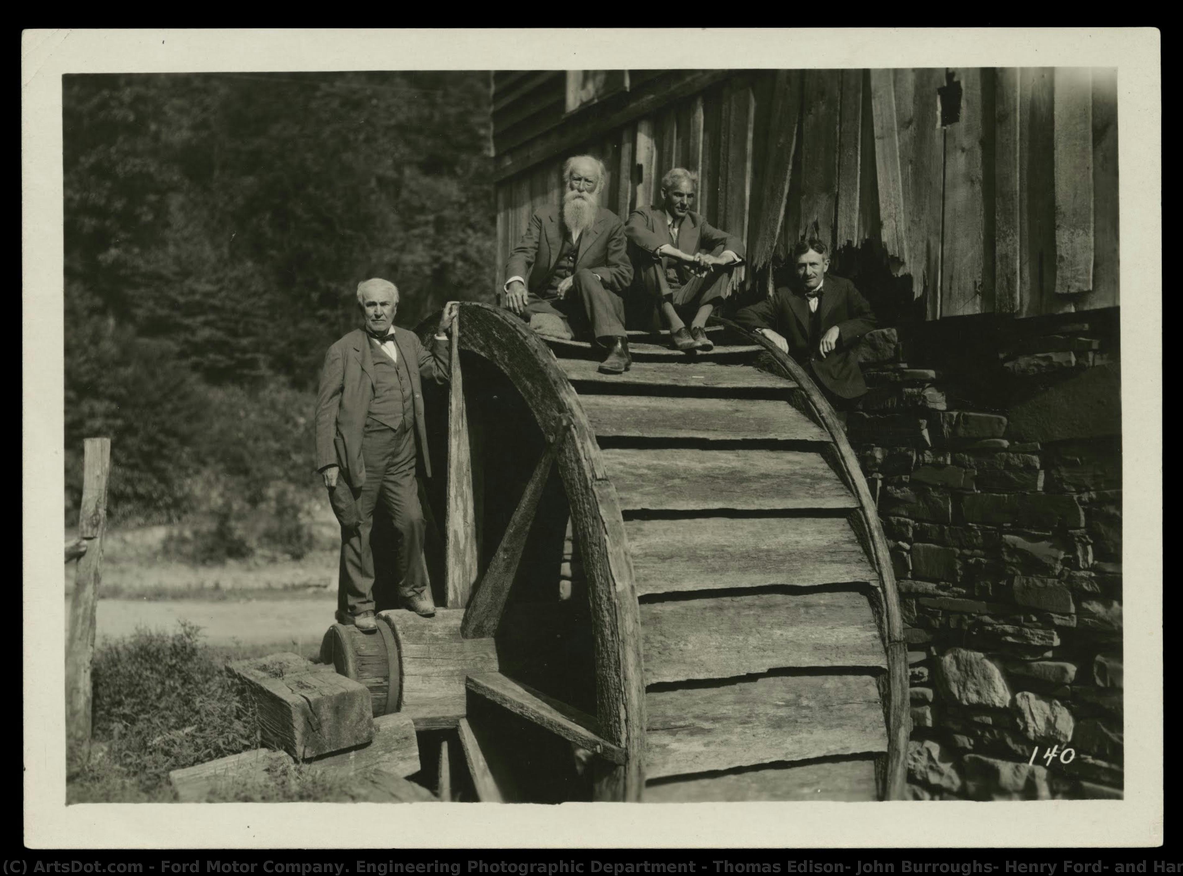 Thomas Edison, John Burroughs, Henry Ford, And Harvey Firestone On A — Ford Motor Company. Engineering Photographic Department