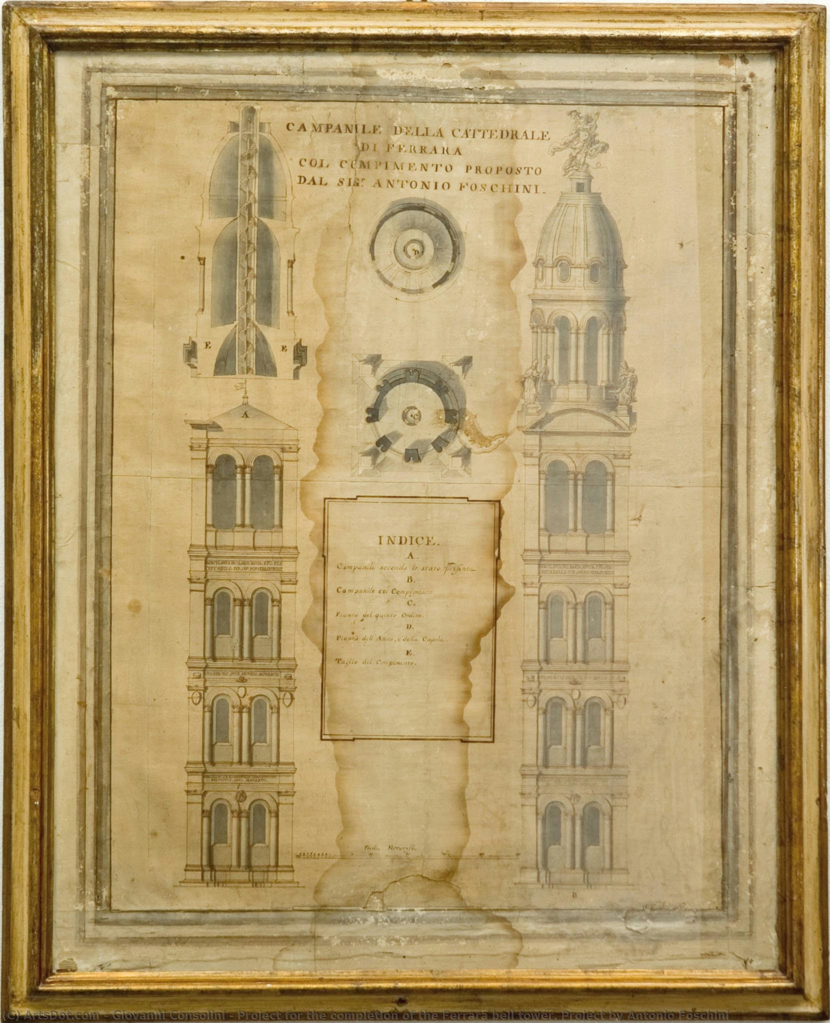 Project For The Completion Of The Ferrara Bell Tower. Project By Antonio Foschini — Giovanni Consolini
