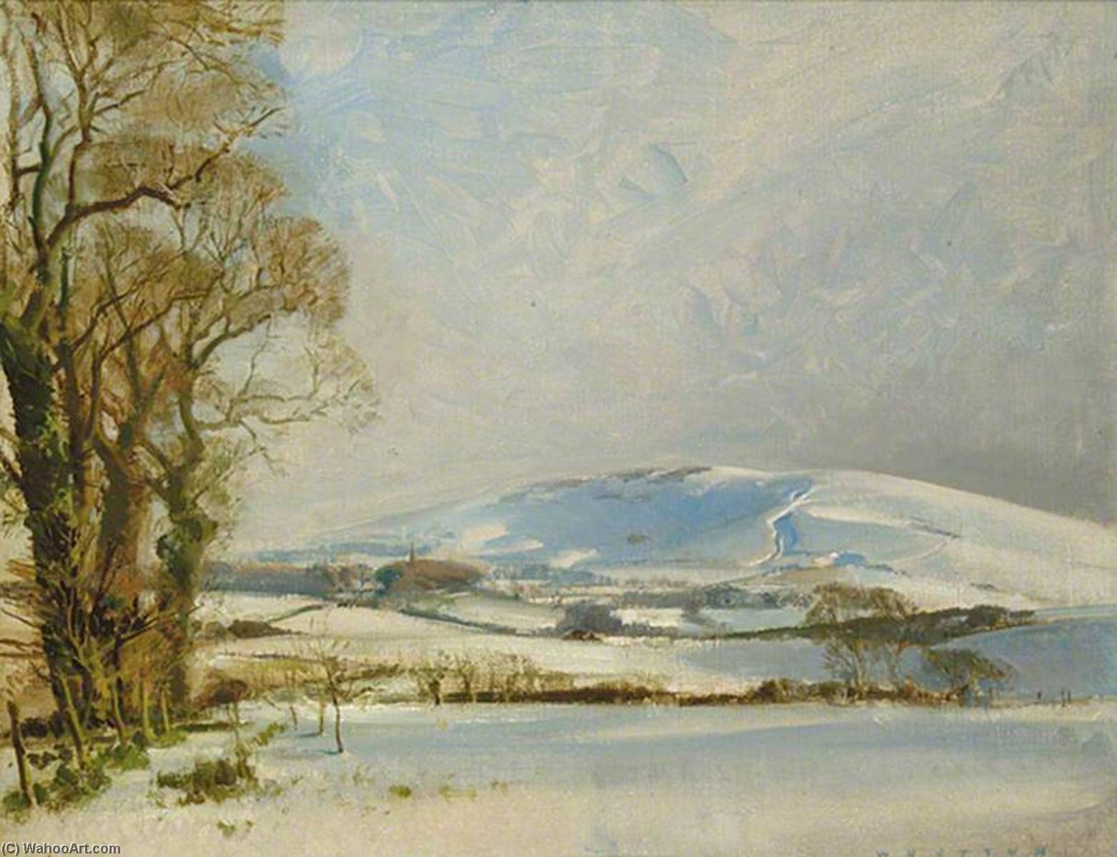 Windover In Winter, Alciston, East Sussex, January — Frank Wootton