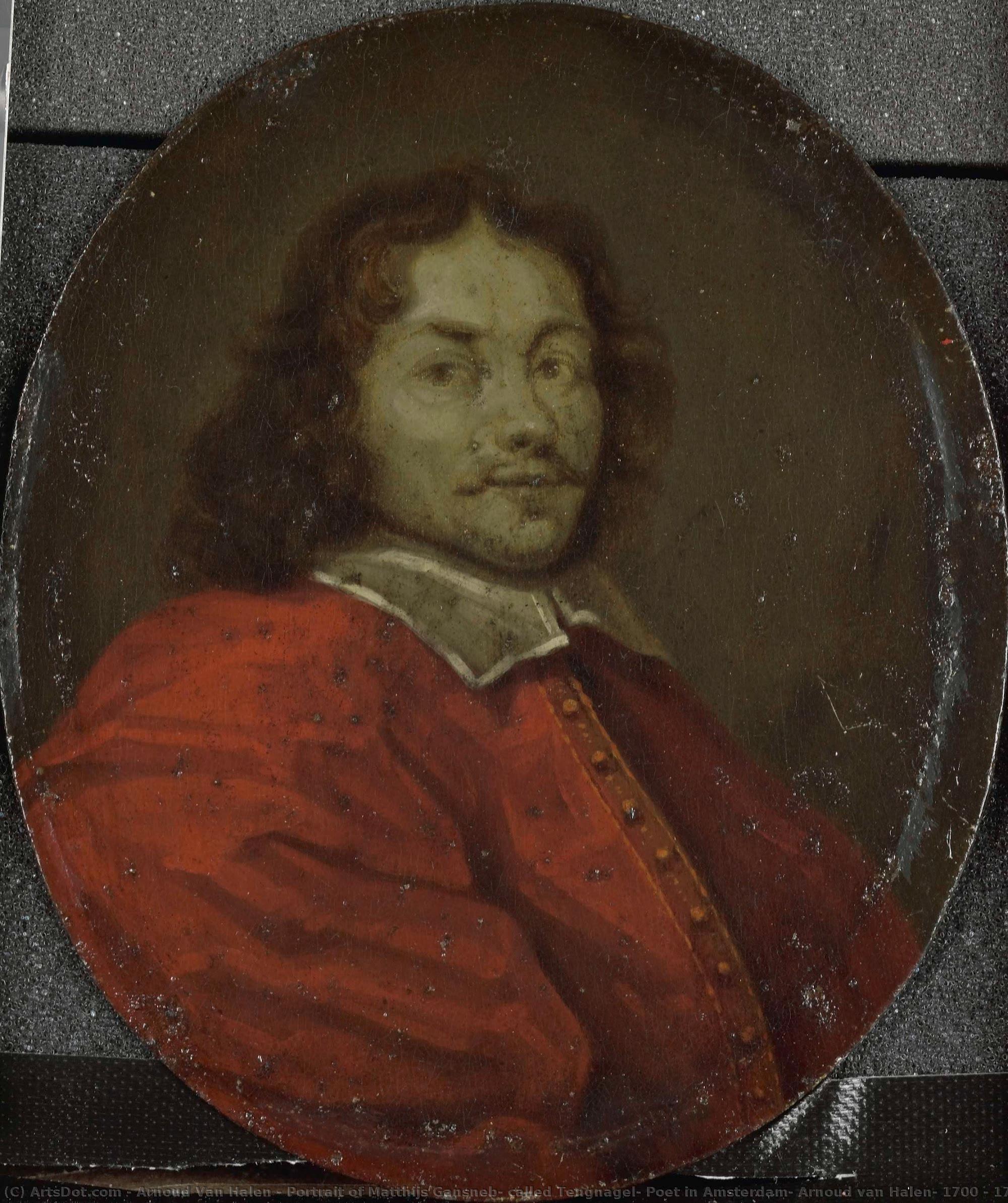 Portrait Of Matthijs Gansneb, Called Tengnagel, Poet In Amsterdam, Arnoud Van Halen, 1700 - 1732 — Arnoud Van Halen