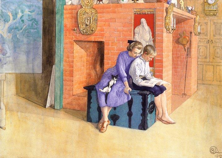 Three Sharing A Book — カール・ラッソン