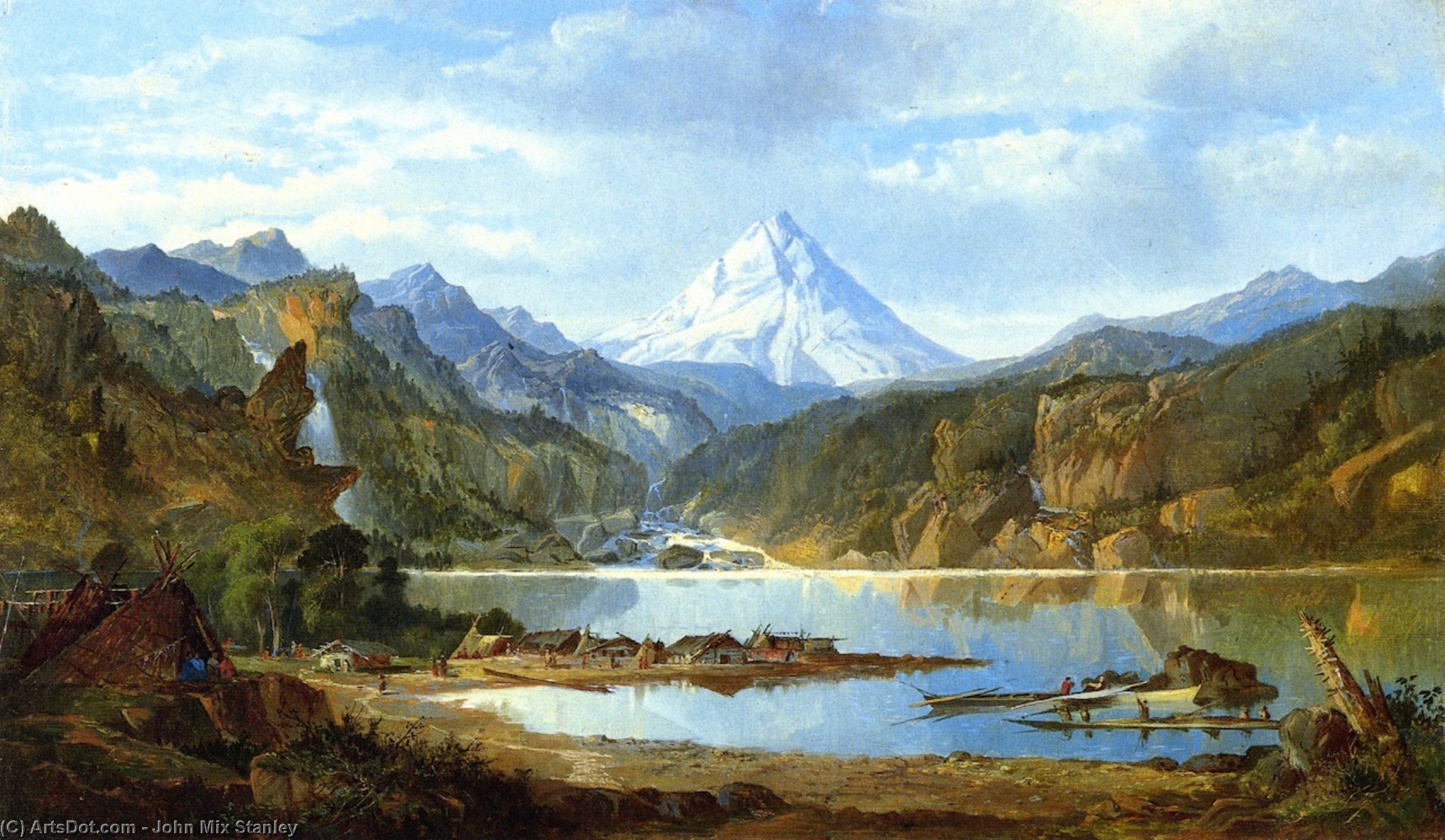 Mountain Landscape With Indians — ジョン・ミックス・スタンレー