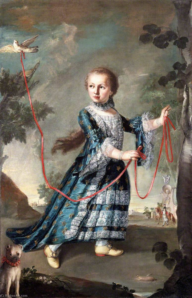 A Young Girl Of The Gradenigo Family With A Dove — Francesco Lazzaro Guardi