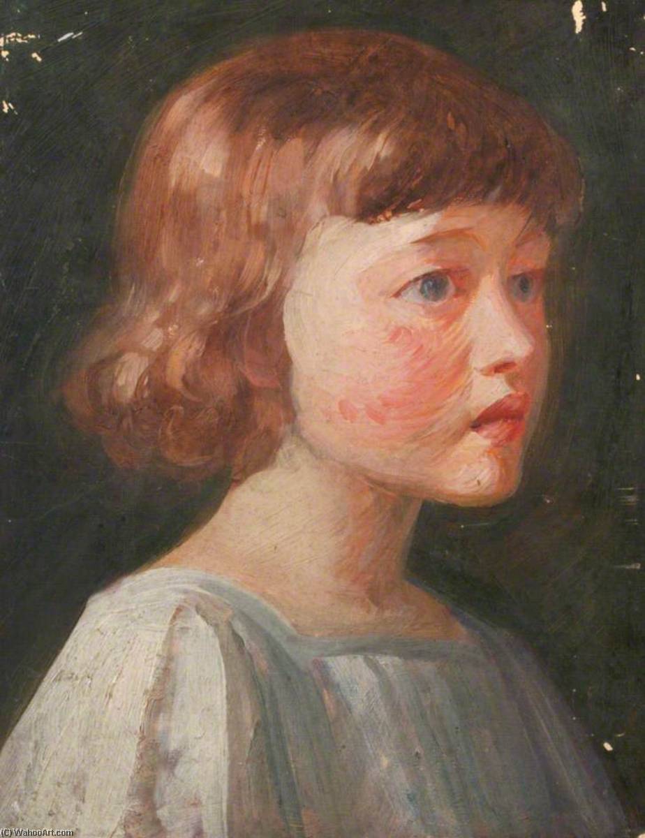 Portrait Of A Child In A White Dress — William Herbert Allen