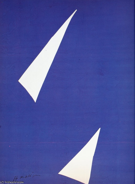 Les Voiles Gouache Découpée Collection Particulière — Henri Matisse