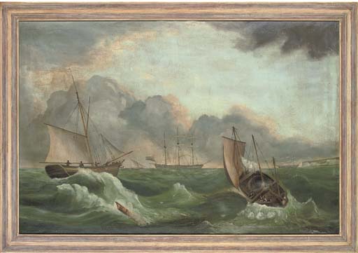 Vessels In A Swell, The Cliffs Of Dover Beyond — George Webster