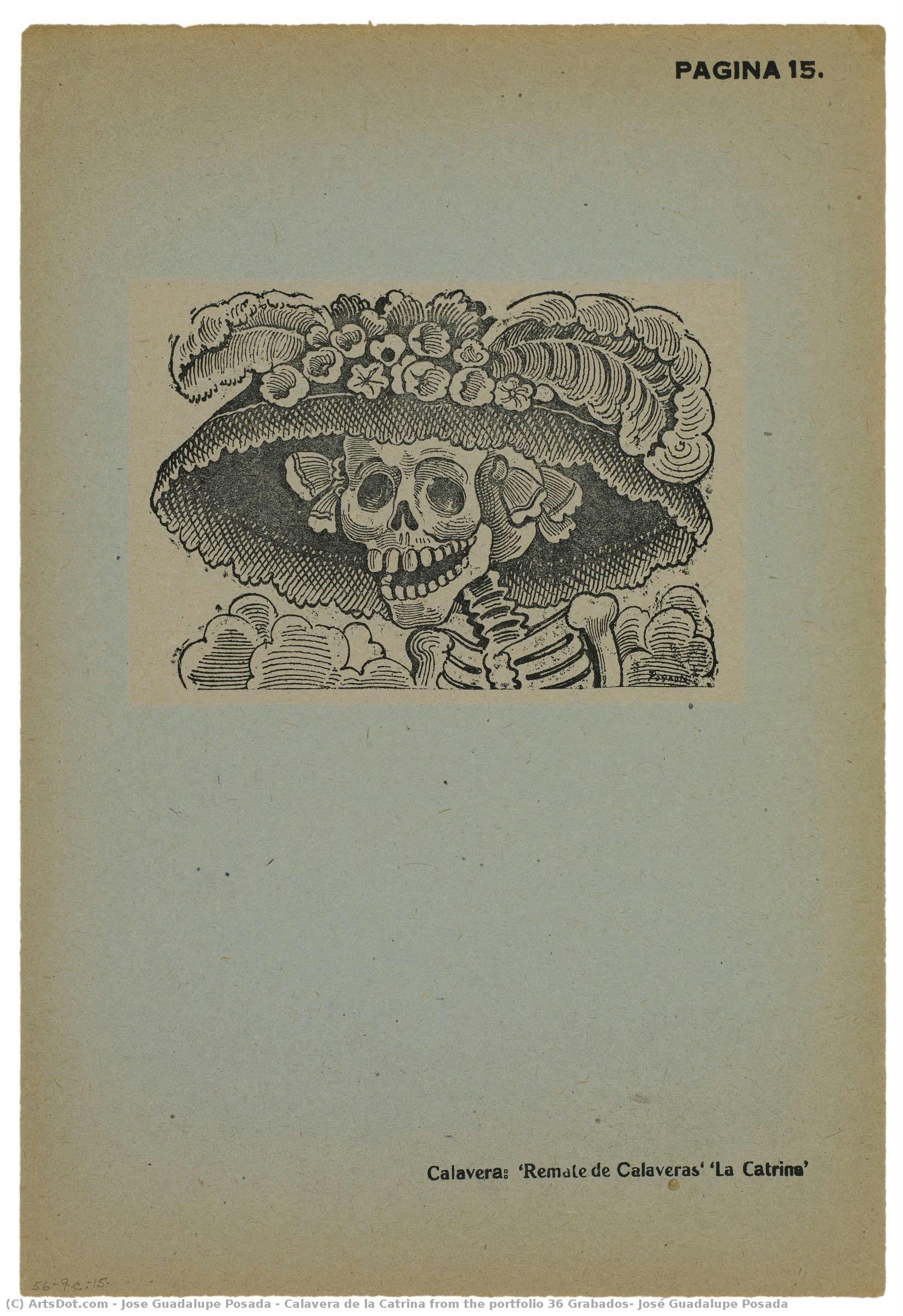 Calavera De La Catrina From The Portfolio 36 Grabados: José Guadalupe Posada — Jose Guadalupe Posada