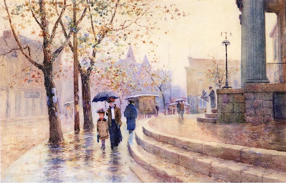 Walking In The Rain — Paul Sawyier