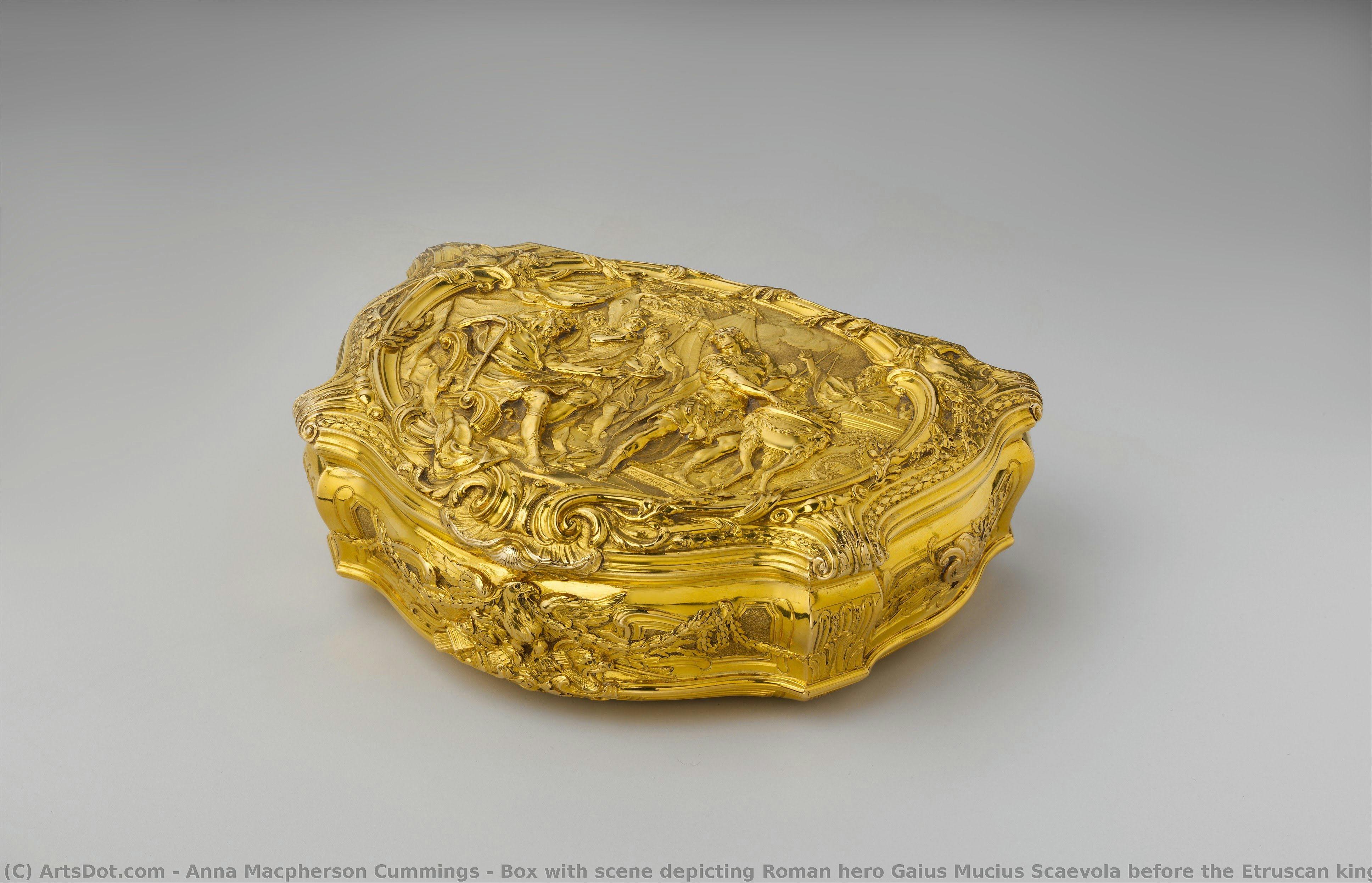Box With Scene Depicting Roman Hero Gaius Mucius Scaevola Before The Etruscan King Lars Porsena — Anna Macpherson Cummings