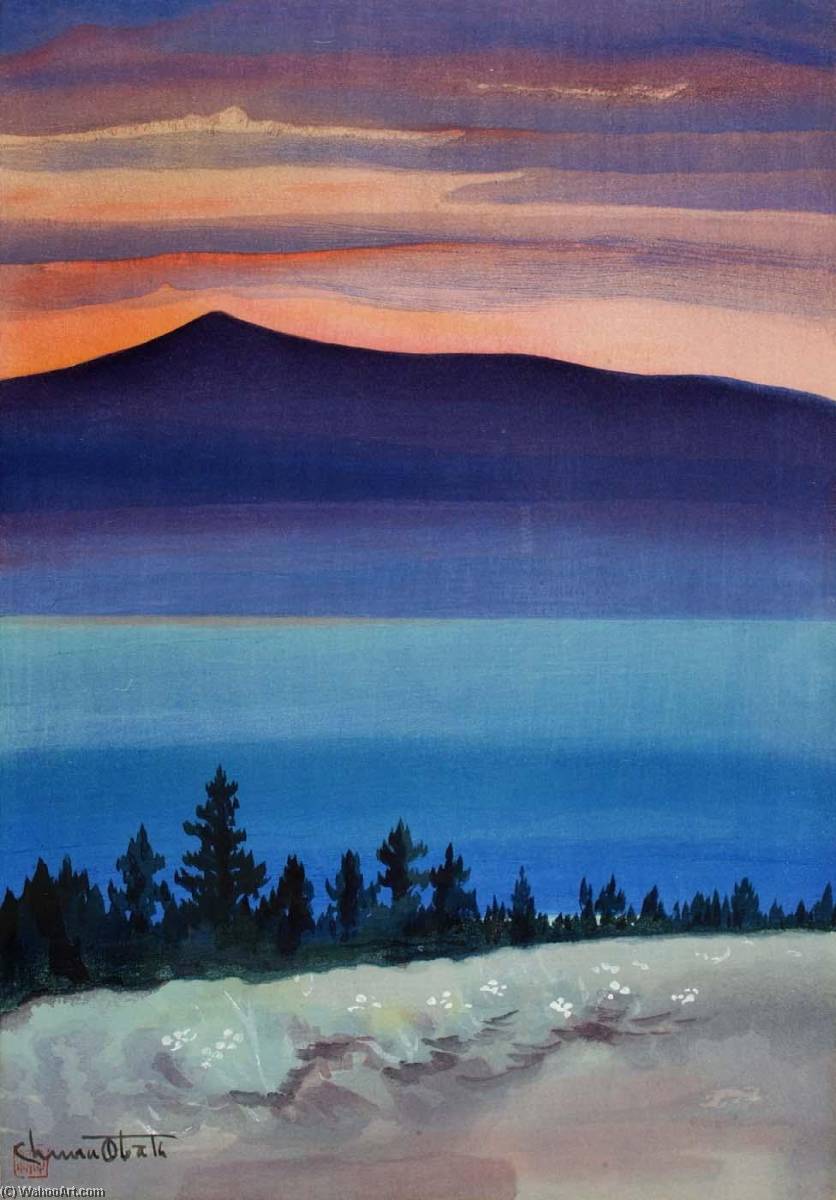 Evening Glow At Mono Lake, From Mono Mills — Chiura Obata