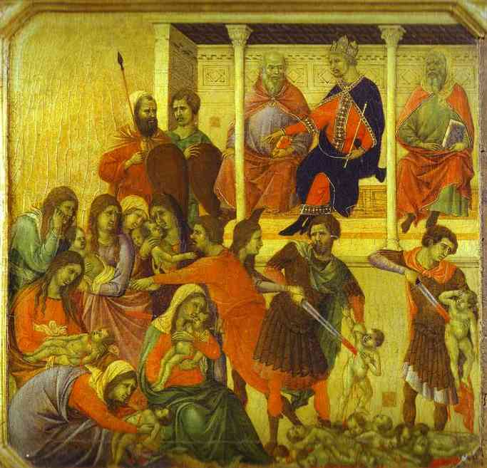 Maestó (front, Predella), Die Ermordung Des Unschuldigen — Duccio Di Buoninsegna