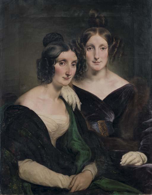 Portrait Of Sir Carolina Grassi And Bignami White, Sisters Gabrini — Francesco Hayez