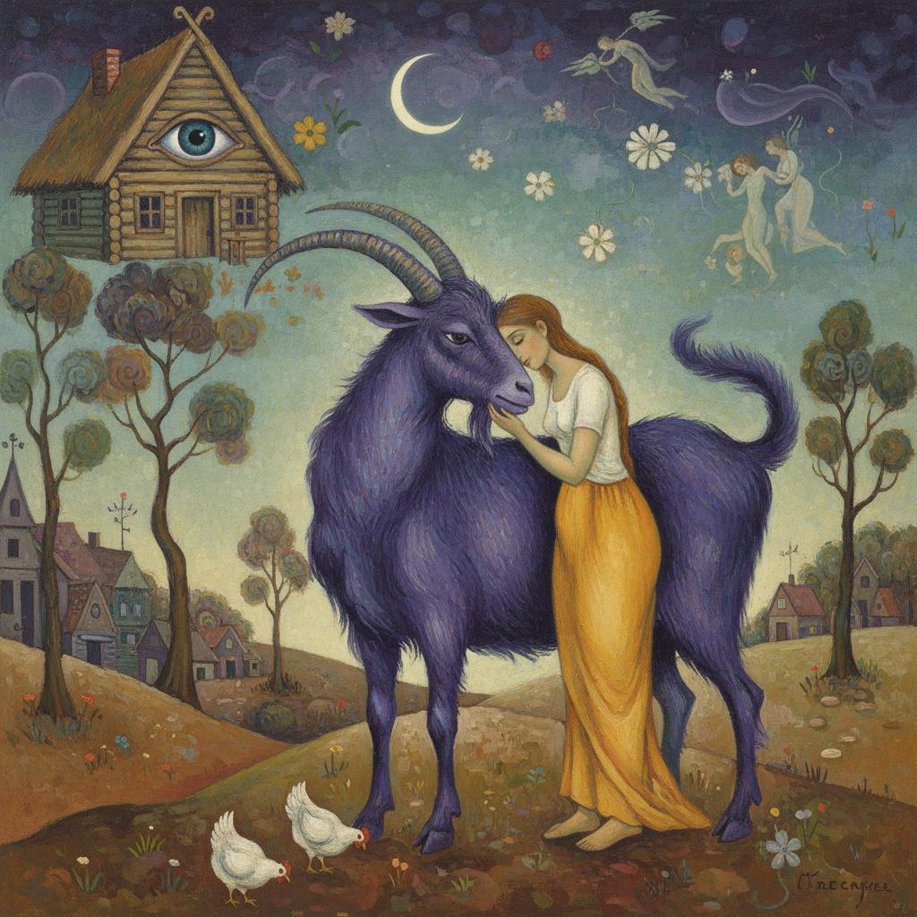 The Violet Sentinel's Nocturne: A Vision In Amber And Indigo — Marc Duvallier