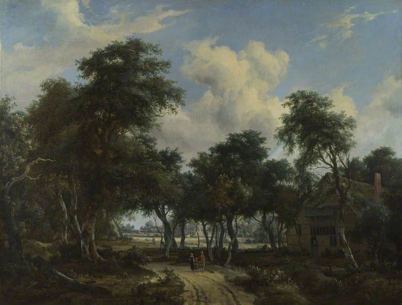 A Woody Landscape With A Cottage — Meindert Hobbema