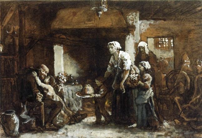 A Party For Grandfather — Jules Adolphe Aimé Louis Breton