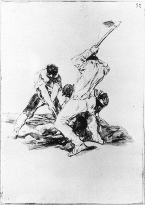 Three Men Digging — Francisco José De Goya Y Lucientes