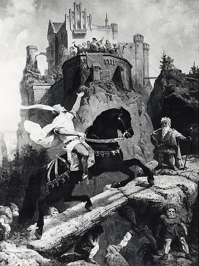 Knight Of Sayn And The Gnomes, (painting) — Emanuel Gottlieb Leutze