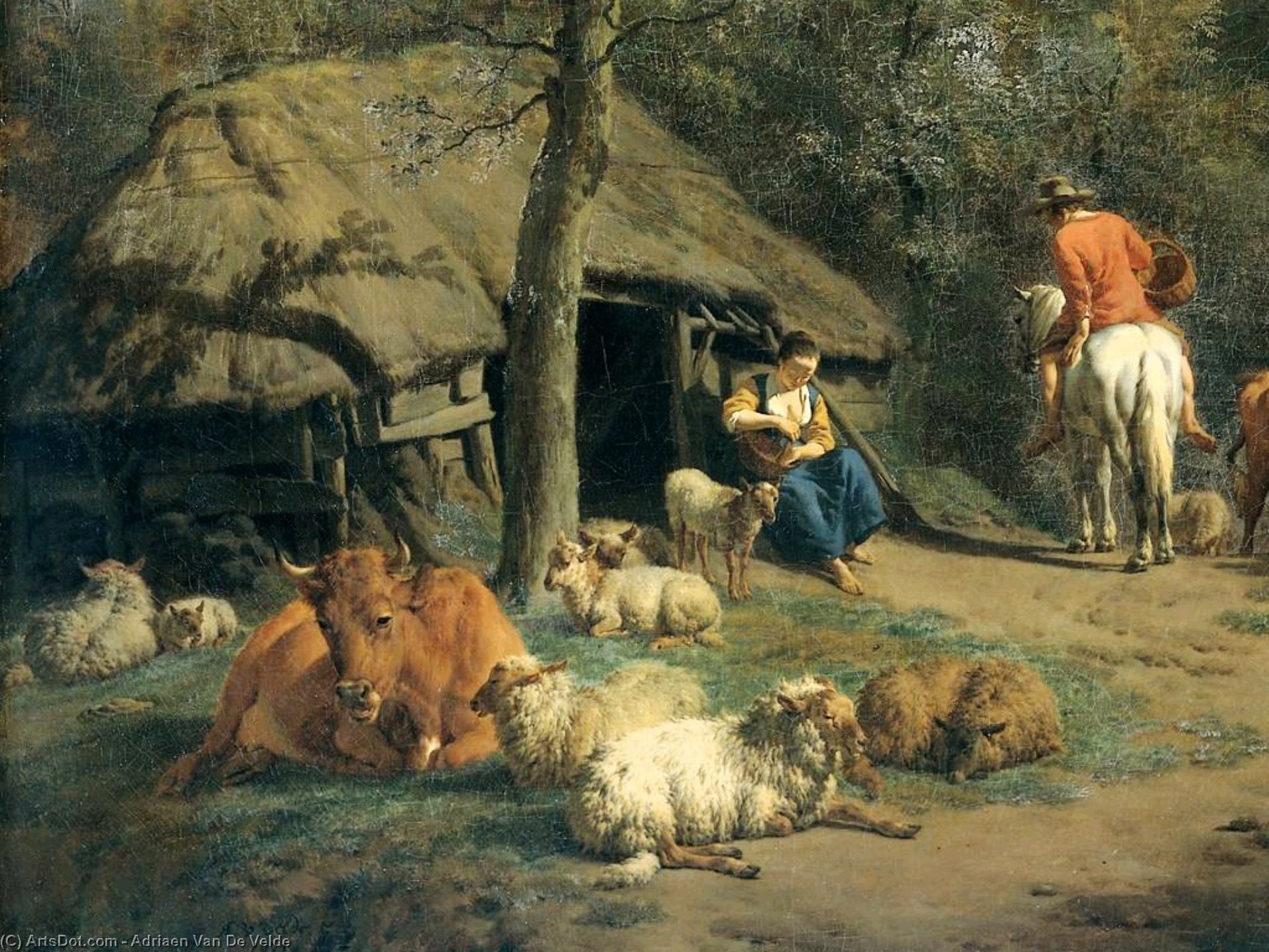 The Hut (detail) — Adriaen Van De Velde