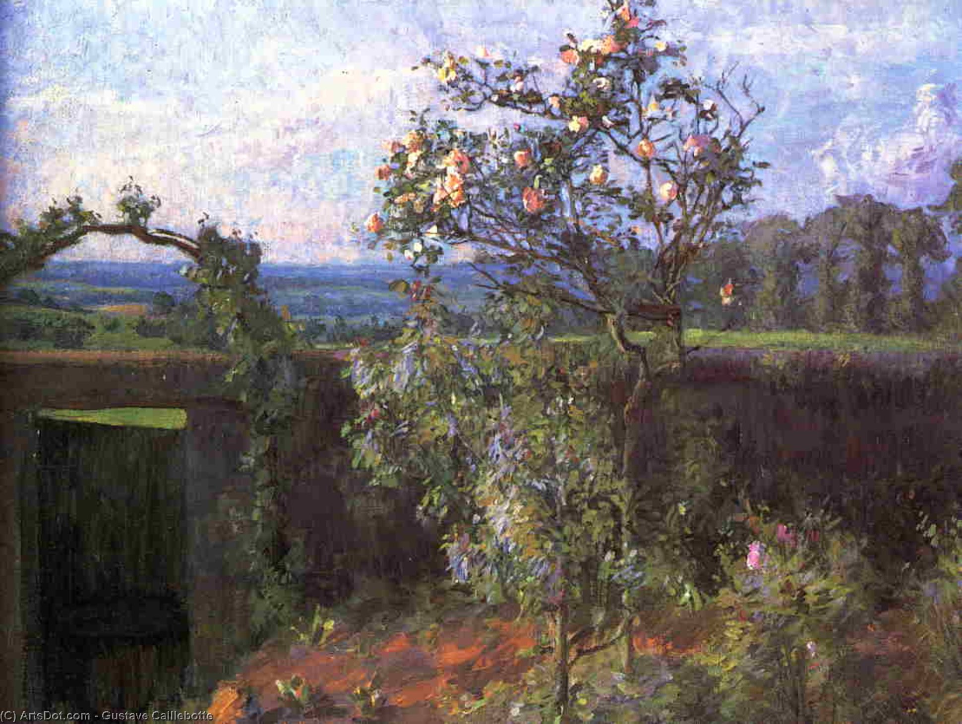 Landscape Near Yerres (also Known As View Of The Yerres Valley And The Garden Of The Artist's Family Property) — Gustave Caillebotte