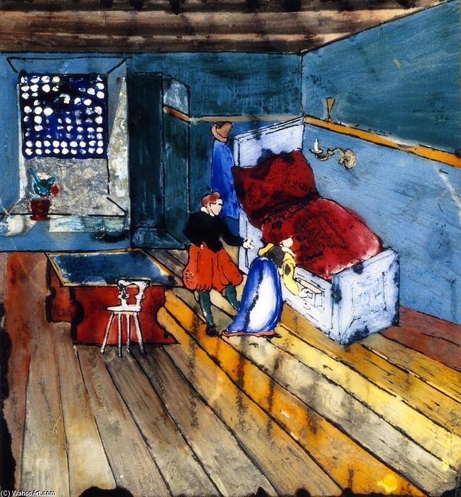 Interior With Man And Woman In Old German Costume — Franz Marc