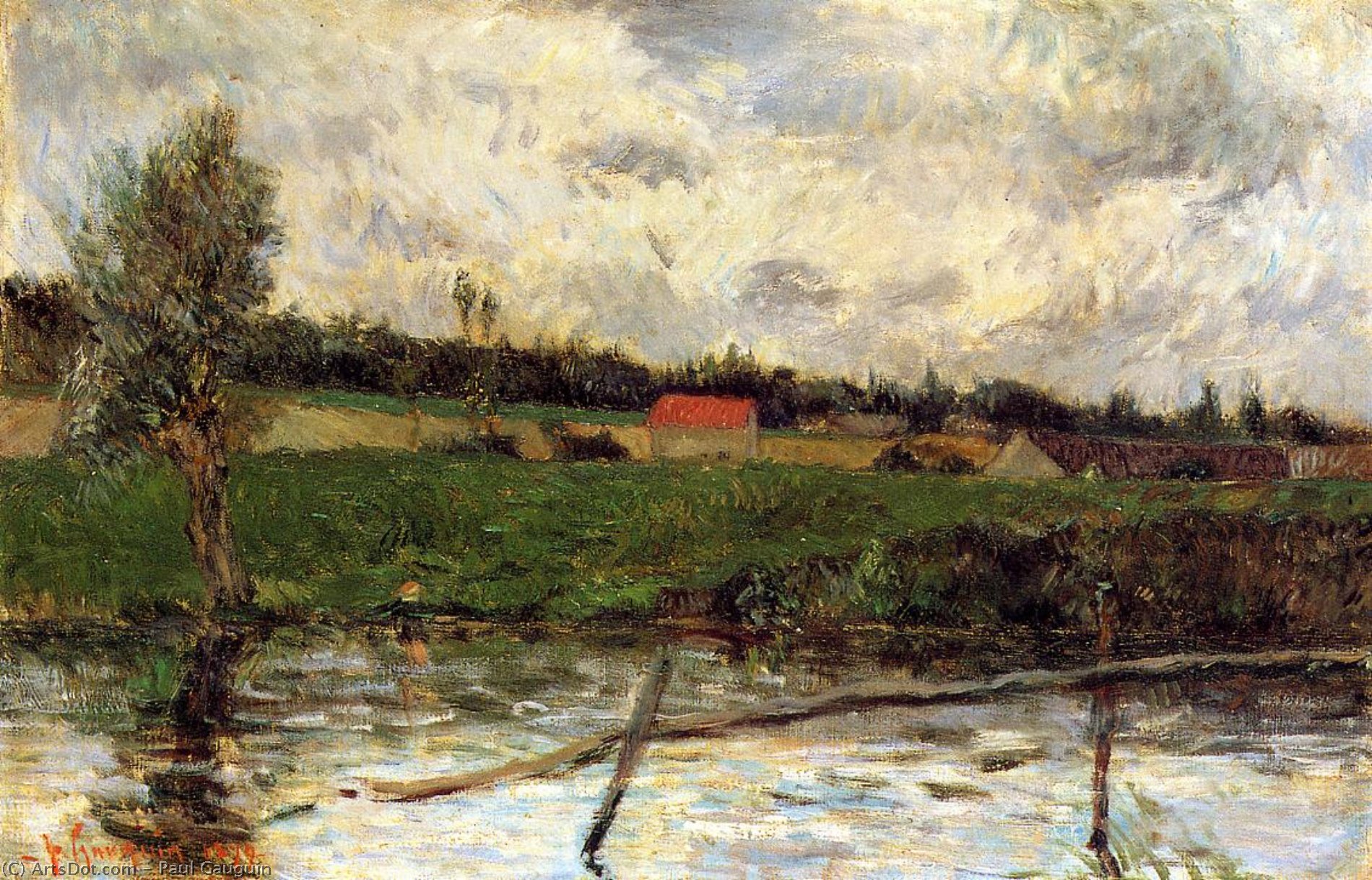 Riverside (also Known As Breton Landscape) — Eugène Henri Paul Gauguin