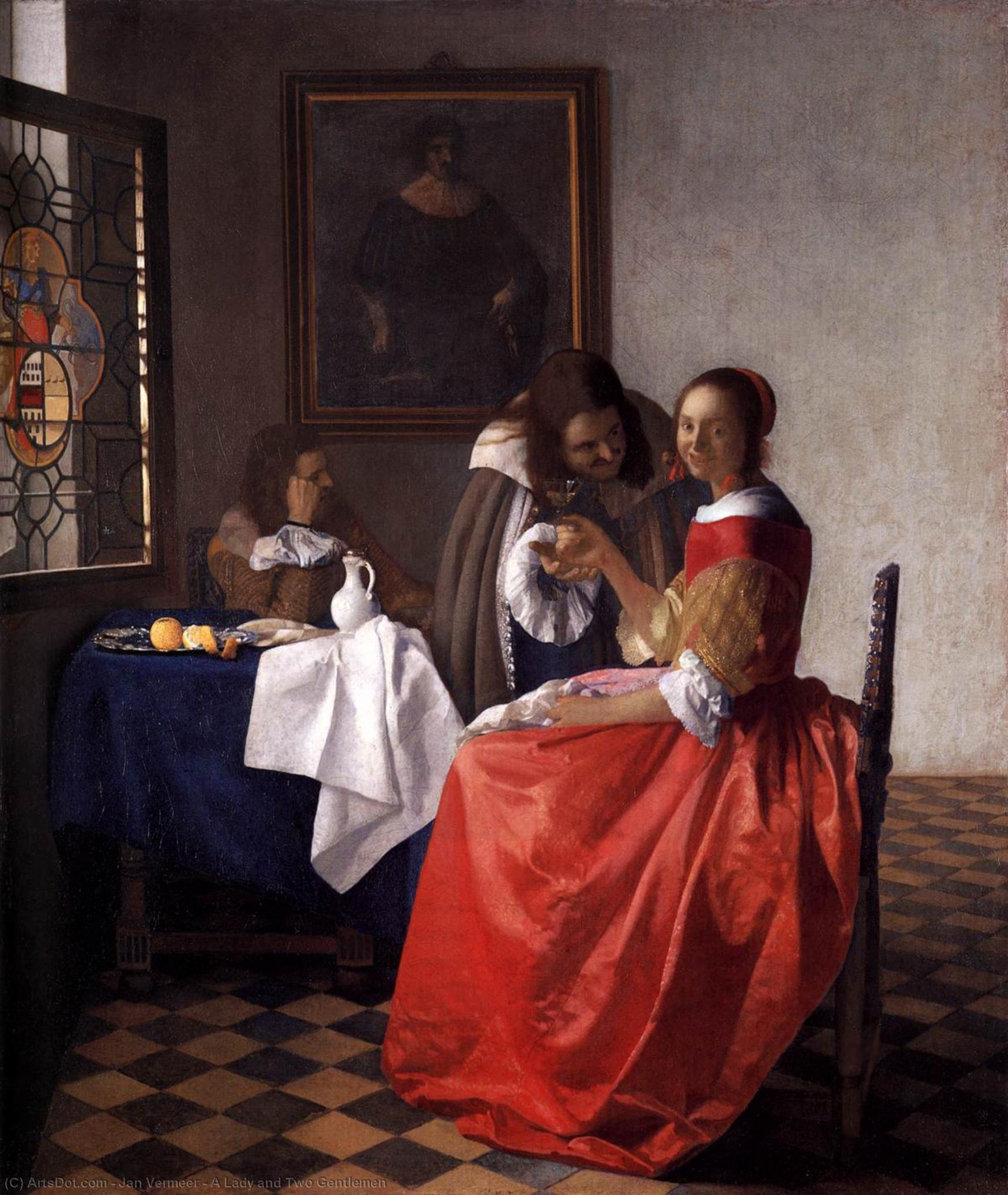 Una Dama Y Dos Caballeros — Johannes Vermeer