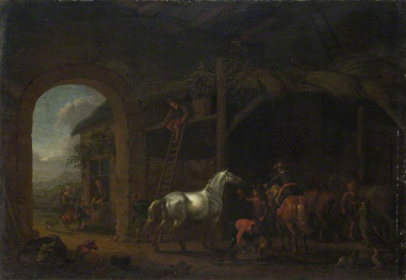 The Interior Of A Stable — Abraham Pietersz Van Calraet