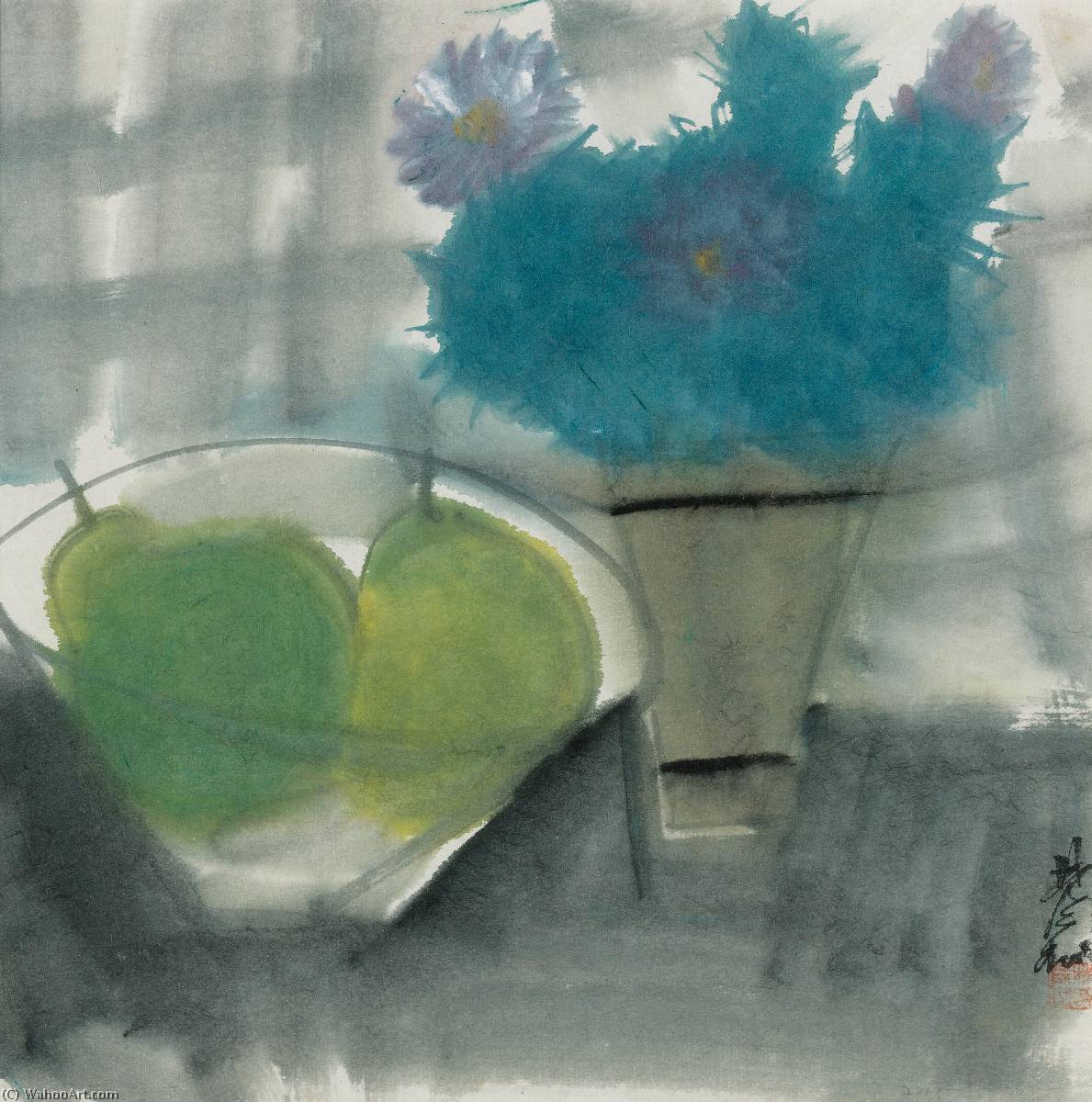 Still Life — Lin Fengmian Flying Geese Over The Lotus Pond
