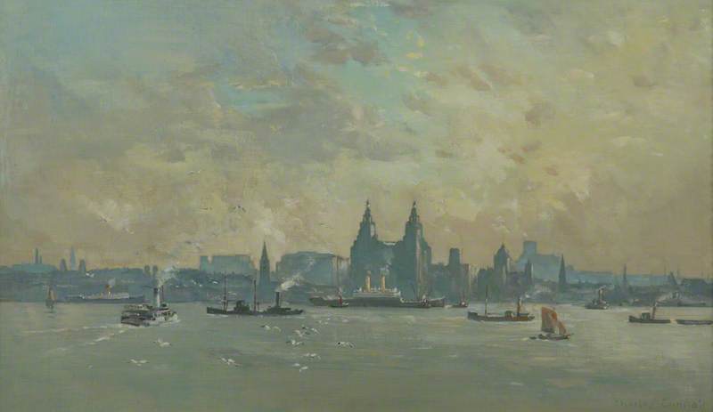 Liverpool From The Mersey — Charles Ernest Cundall