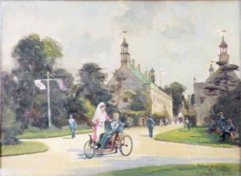 Scene Of The Gatehouse At Welbeck Abbey, Nottinghamshire — Arthur Spooner