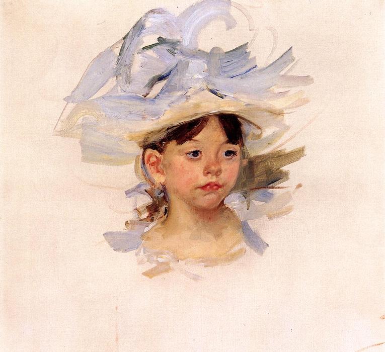 Sketch Of Ellen My Cassatt In A Big Blue Hat — Mary Stevenson Cassatt