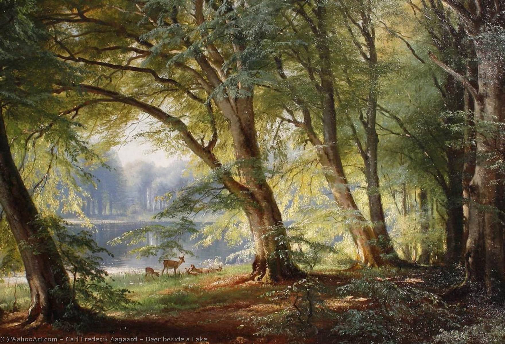Deer Beside A Lake — Carl Frederik Peder Aagaard
